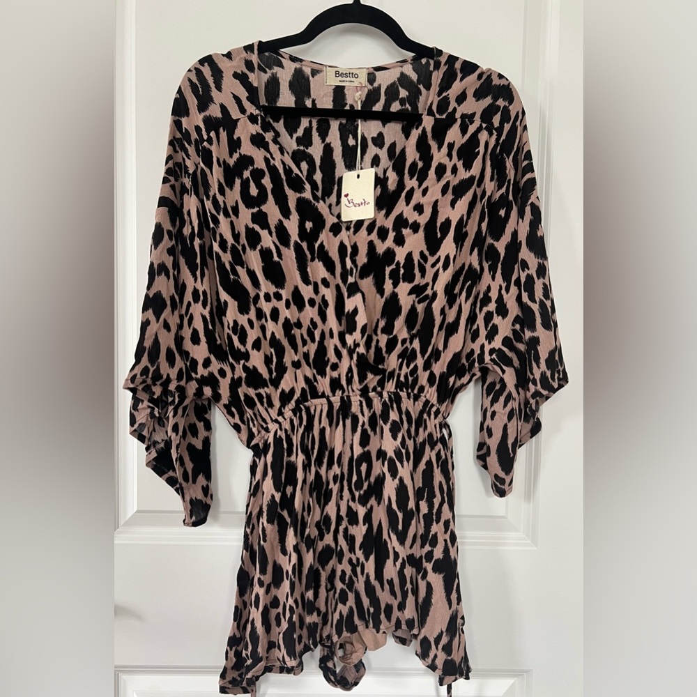 NWT-Bestto Leopard Romper - Picture 2 of 9